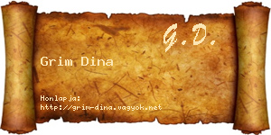 Grim Dina névjegykártya